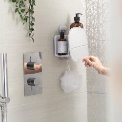 Compact Shower Shelf with Adjustable Mirror - Easystore