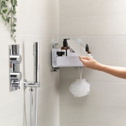 Corner Shower Shelf with Adjustable Mirror - Easystore