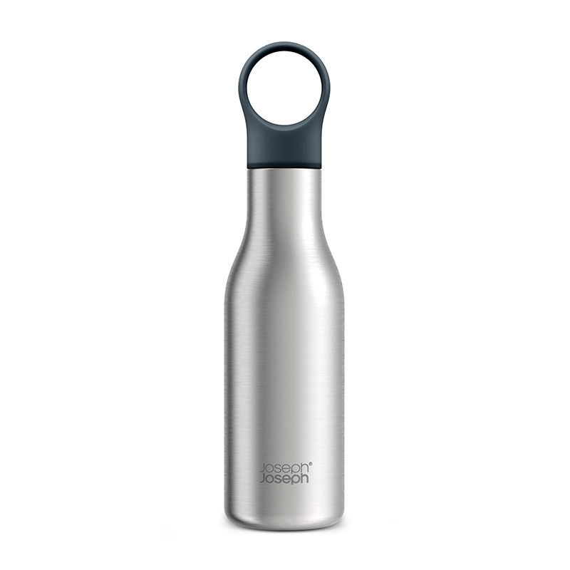 Botella con Aislamiento al Vacío 500ml Satinado/Antracita - Loop Botella con Aislamiento al Vacío 500ml Satinado/Antracita - Loop
