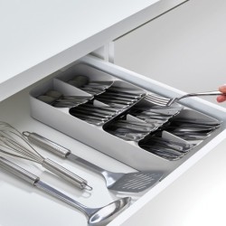 Large Cutlery Organiser Grey - DrawerStore