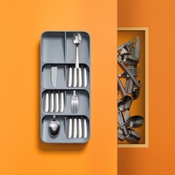 Large Cutlery Organiser Grey - DrawerStore