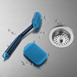 Juego de Estropajo y Cepillo de Fregar Azul - CleanTech