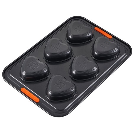 Forma para 6 Bolinhos Coração Mensagens