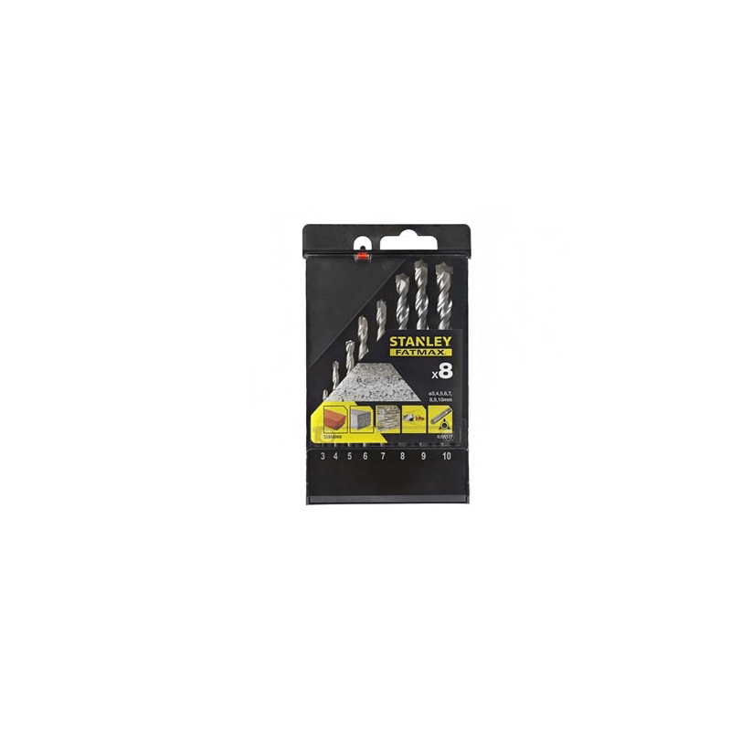 Cassette com 8 brocas para pedra