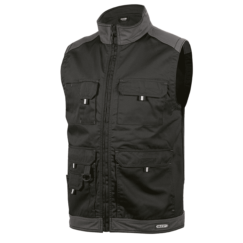DASSY Faro Two-Tone Sleeveless Work Jacket M +/- 245 g/m² Black/Grey DASSY Faro Two-Tone Sleeveless Work Jacket M +/- 245 g/m² Black/Grey