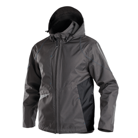 DASSY Hyper Wind and Waterproof Work Jacket XL +/- 200 g/m² Grey/Black