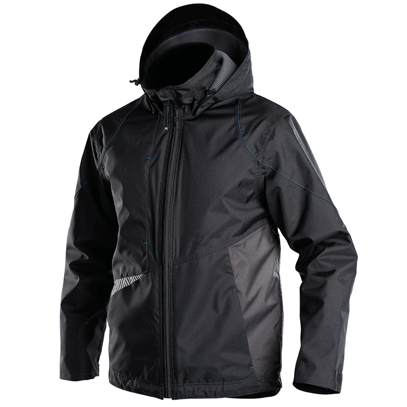 DASSY Hyper Wind and Waterproof Work Jacket L +/- 200 g/m² Black/Grey