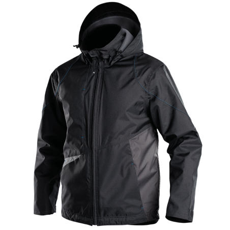 DASSY Hyper Wind and Waterproof Work Jacket L +/- 200 g/m² Black/Grey