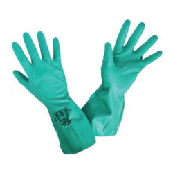 CHEMITOOL Green Nitrile Glove Inside Cotton