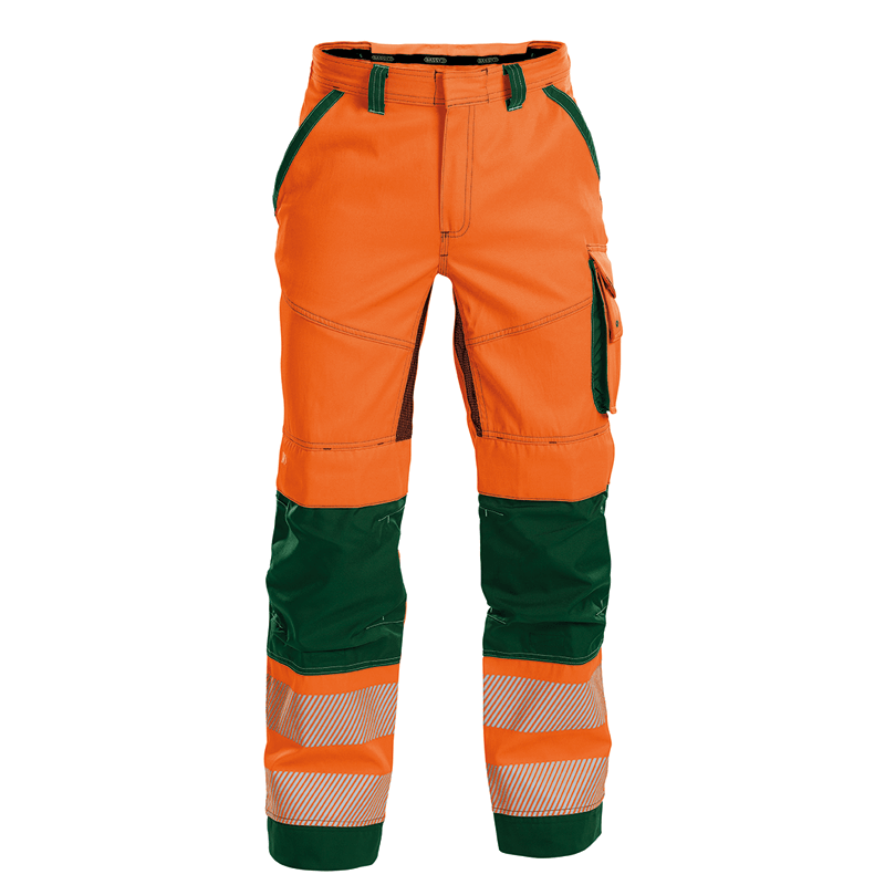 DASSY Odessa Summer High Visibility Trousers n.º 44 +/- 245 g/m² Fluo Orange/Bottle Green DASSY Odessa Summer High Visibility Trousers n.º 44 +/- 245 g/m² Fluo Orange/Bottle Green