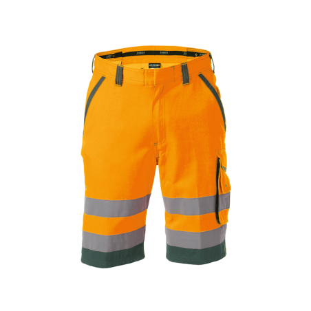 Calções de Trabalho Refletores Lucca n.º 50 +/- 290 g/m² Laranja Fluo/Verde Garrafa DASSY