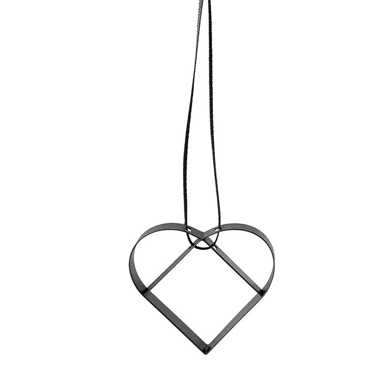 Heart Ornament Small Black - Figura