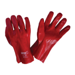 Luva PVC Vermelho Suporte Algodão Tamanho 10 27MM CHEMITOOL SAFETY