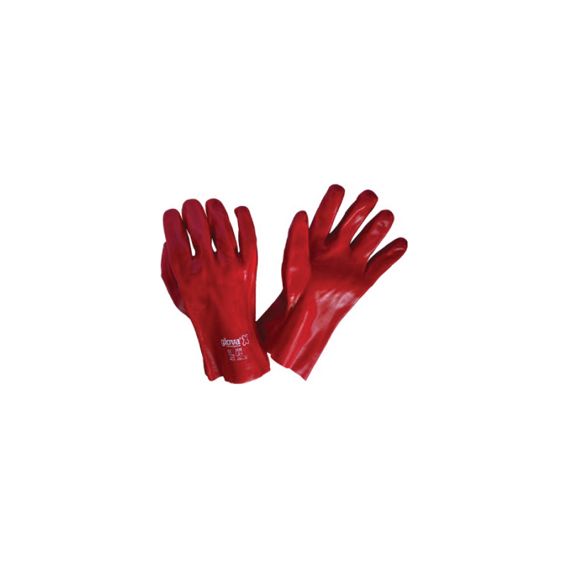 Luva PVC Vermelho Suporte Algodão Tamanho 10 27MM CHEMITOOL SAFETY