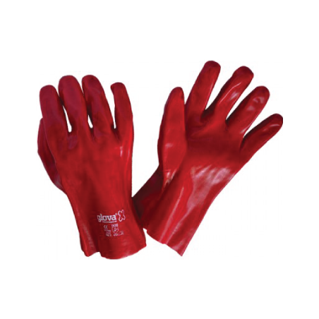 Luva PVC Vermelho Suporte Algodão Tamanho 10 27MM CHEMITOOL SAFETY