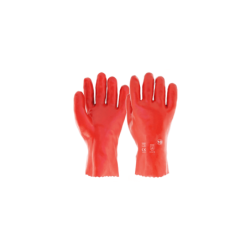 Luva PVC Vermelho Suporte Algodão Tamanho 10 27MM CHEMITOOL SAFETY