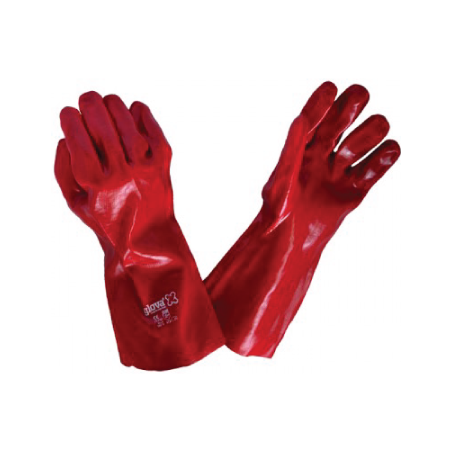 LUVA PVC VERMELHO SUPORTE ALGODÃO