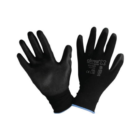 Luva Nylon Recoberta a Poliuretano Preto ref:10 CHEMITOOL SAFETY