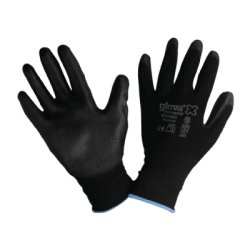 Luva Nylon Recoberta a Poliuretano Preto ref:7 CHEMITOOL SAFETY