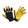 CHEMITOOL SAFETY Yellow Leather Glove With Black Polyester Vack Ref:10