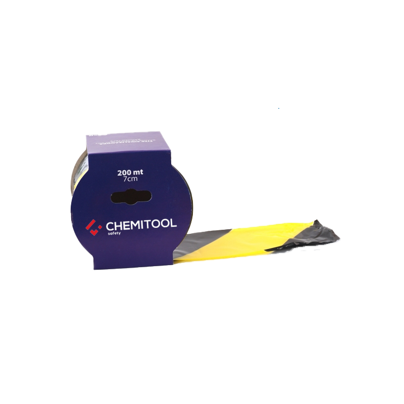 Fita de Sinalização Amarelo/Preto 200 Metros 70MM CHEMITOOL SAFETY