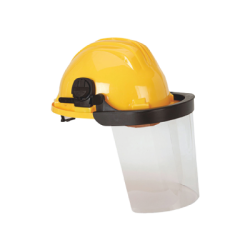 CHEMITOOL SAFETY Helmet With Yellow High Density Polyethylene Visor