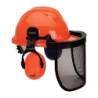 Capacete Com Viseira e Auricular Polietileno de Alta Densidade Vermelho CHEMITOOL SAFETY