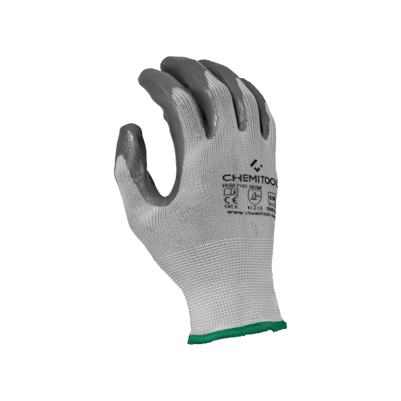 Luva de Poliester Revestida a Nitrilo REF:9 CHEMITOOL SAFETY Luva de Poliester Revestida a Nitrilo REF:9 CHEMITOOL SAFETY
