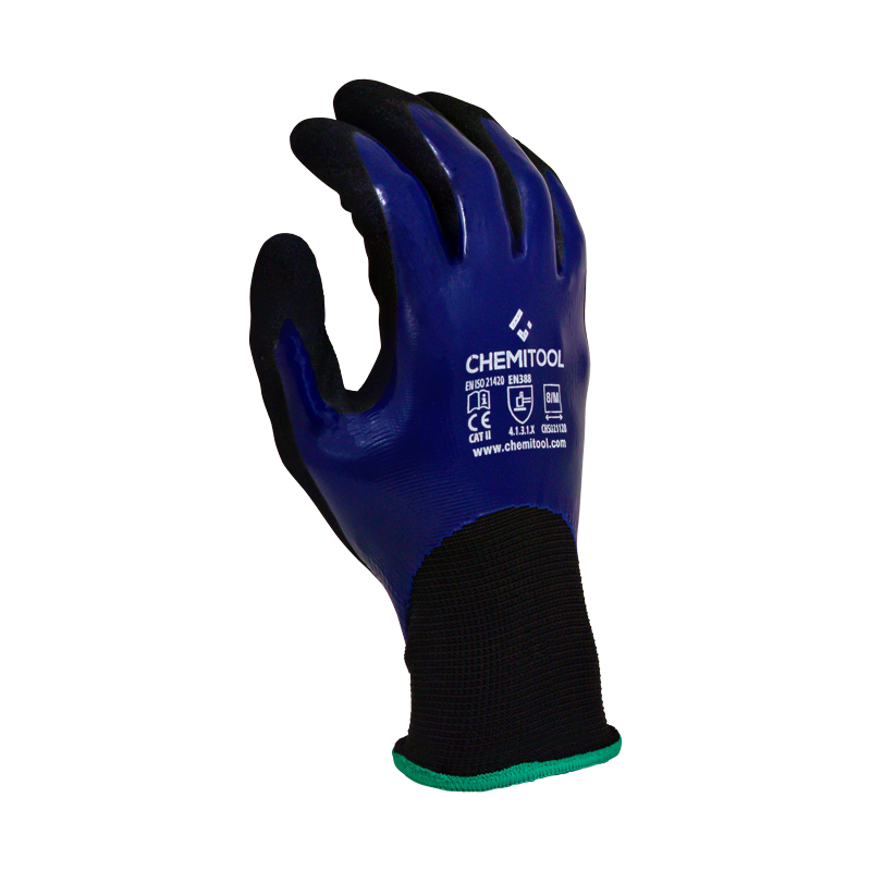 Luva Poliéster com Revestimento Duplo de Nitrilo 9/L CHEMITOOL SAFETY Luva Poliéster com Revestimento Duplo de Nitrilo 9/L CHEMITOOL SAFETY