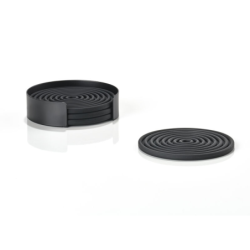 Conjunto de 4 Bases para Copos Preto - Rocks