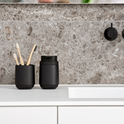 Toothbrush Mug Black - Time