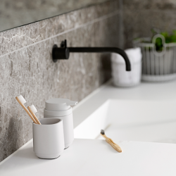 Toothbrush Mug Soft Grey - Time