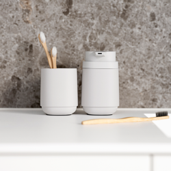 Toothbrush Mug Soft Grey - Time