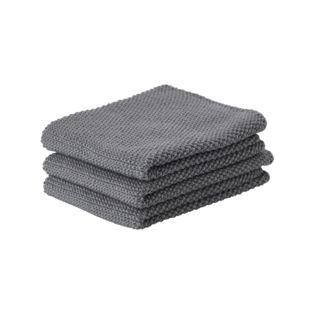 Set of 3 Dish Cloths Grey - Singles