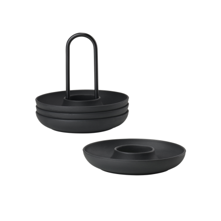 Suporte com 4 Copos para Ovos Preto - Singles