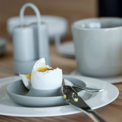 4 Egg Cups with Holder Warm Grey - Singles