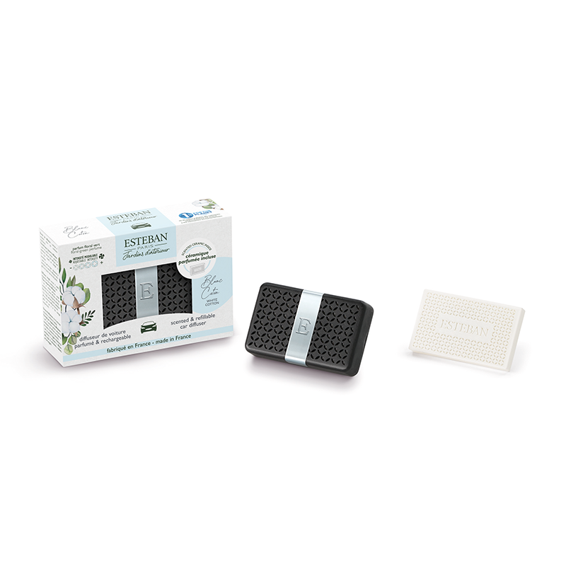 Scented Car Diffuser and Refill - White Cotton