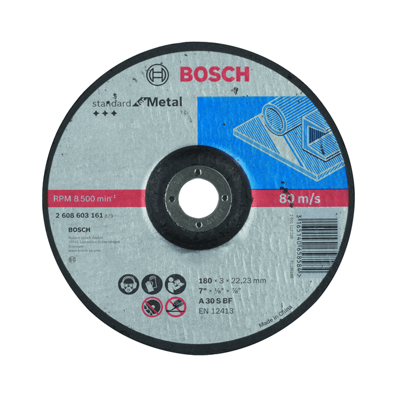 Corte côncavo Standard Metal: 180X3mm Corte côncavo Standard Metal: 180X3mm