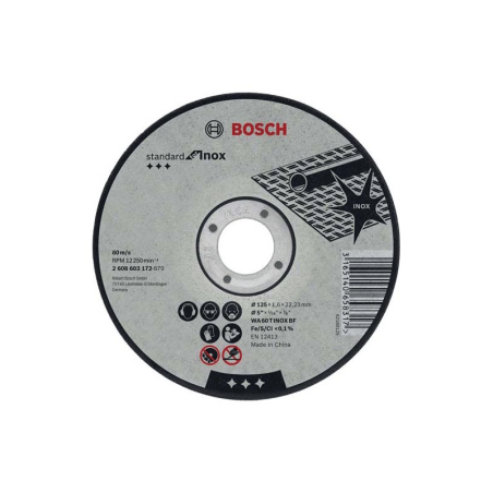 Corte direito Standard Inox: 125X1mm