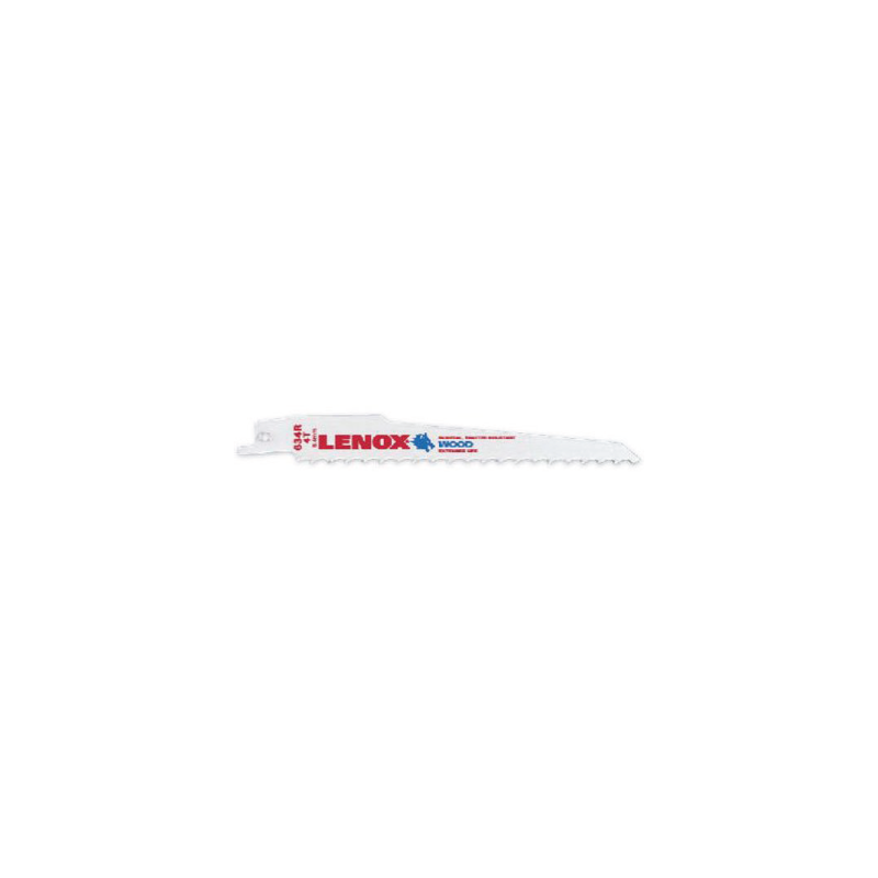 Lâmina de Serra Bi-Metal Reciprocrating de Madeira 634R 152X19X1.3 6TPI - Pack de 5 LENOX Lâmina de Serra Bi-Metal Reciprocrating de Madeira 634R 152X19X1.3 6TPI - Pack de 5 LENOX