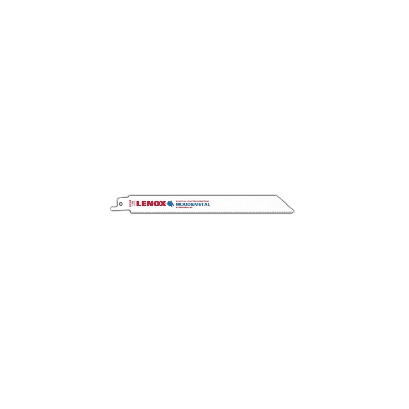 Lâminas de Serra para Uso Geral Bi-Metal Reciprocating 810R 203X19X1.3 mm 10TPI - Pack de 25 LENOX Lâminas de Serra para Uso Geral Bi-Metal Reciprocating 810R 203X19X1.3 mm 10TPI - Pack de 25 LENOX