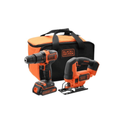 Berbequim com Percussão 18V e Serra de Recortes 18V com Saco de Transporte BLACK+DECKER