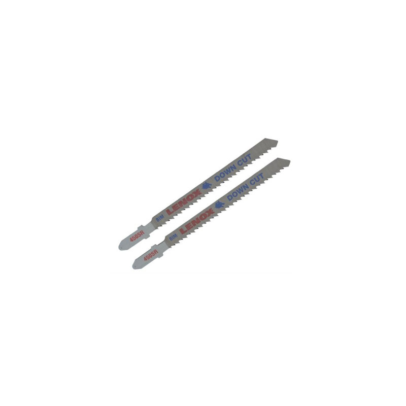 LENOX Bi-Metal Wood Cutting Jig Saw Blade 450SR 100X8X1,3 mm 10TPI Reverse Tooth Design - Pack of 2