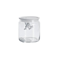 Kitchen Box with Hermetic Lid White 700ml - Gianni a little man holding on tight
