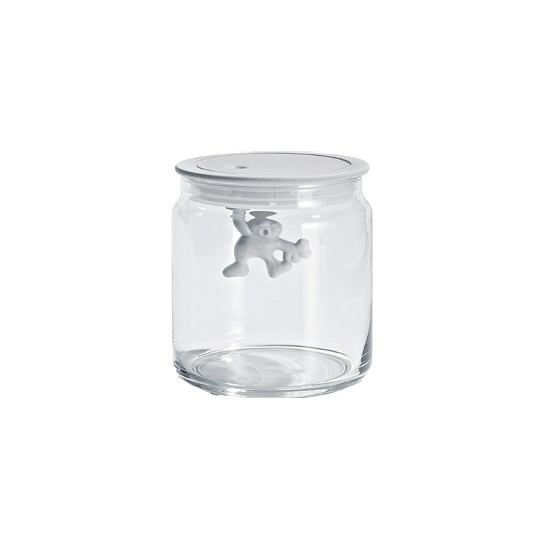 Frasco com Tampa Hermética Branco 700ml - Gianni a little man holding on tight