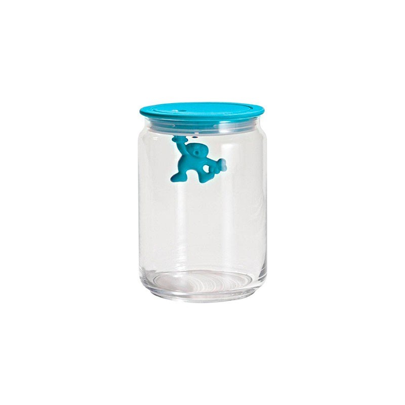 Frasco com Tampa Hermética Azul 900ml - Gianni a little man holding on tight