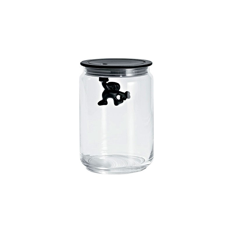 Frasco com Tampa Hermética Preto 900ml - Gianni a little man holding on tight