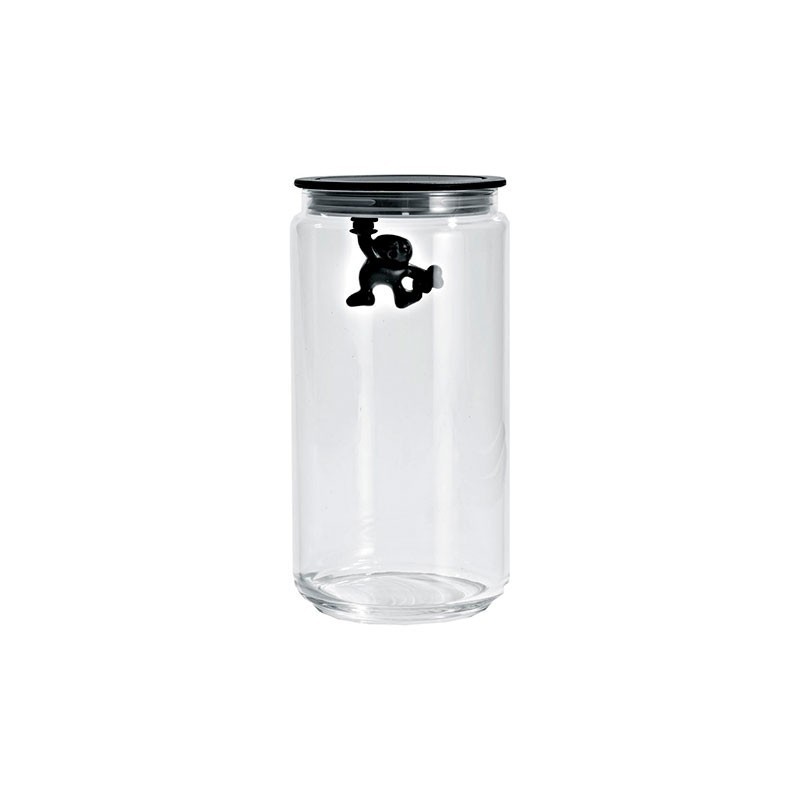 Kitchen Box with Hermetic Lid Black 1,4lt - Gianni a little man holding on tight Kitchen Box with Hermetic Lid Black 1,4lt - Gianni a little man holding on tight