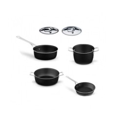 Set of 6 Pieces Black - Pots&Pans