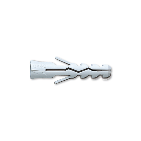 DeWALT T Nylon Wall Plug 40mm Length 8mm Fixing Hole Diameter